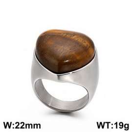 Stainless Steel Stone&Crystal Ring