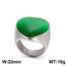 Stainless Steel Stone&Crystal Ring