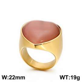 Stainless Steel Stone&Crystal Ring