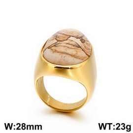 Stainless Steel Stone&Crystal Ring