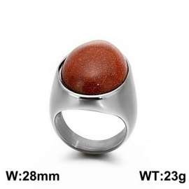 Stainless Steel Stone&Crystal Ring