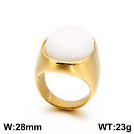 Stainless Steel Stone&Crystal Ring