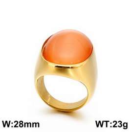 Stainless Steel Stone&Crystal Ring