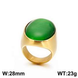 Stainless Steel Stone&Crystal Ring