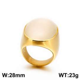 Stainless Steel Stone&Crystal Ring
