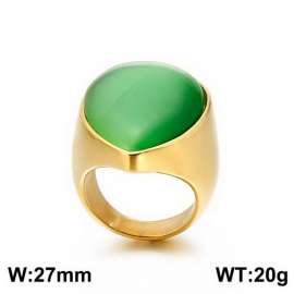 Stainless Steel Stone&Crystal Ring