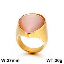 Stainless Steel Stone&Crystal Ring