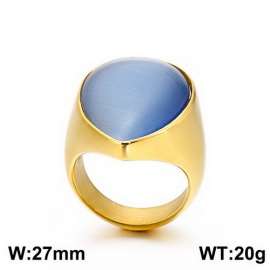 Stainless Steel Stone&Crystal Ring