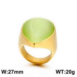 Stainless Steel Stone&Crystal Ring