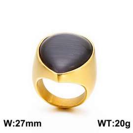 Stainless Steel Stone&Crystal Ring