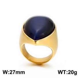 Stainless Steel Stone&Crystal Ring