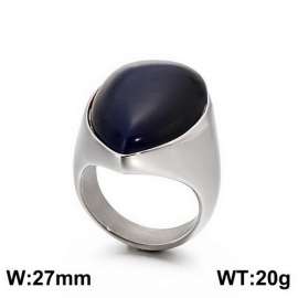 Stainless Steel Stone&Crystal Ring