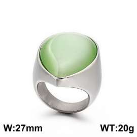 Stainless Steel Stone&Crystal Ring