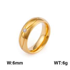 Stainless Steel Stone&Crystal Ring