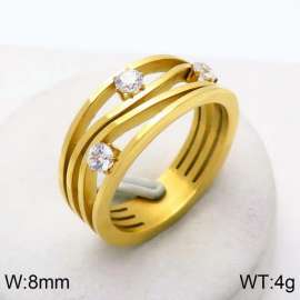 Stainless Steel Stone&Crystal Ring