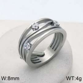 Stainless Steel Stone&Crystal Ring