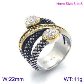 Stainless Steel Stone&Crystal Ring