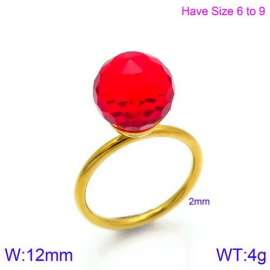 Stainless Steel Stone&Crystal Ring