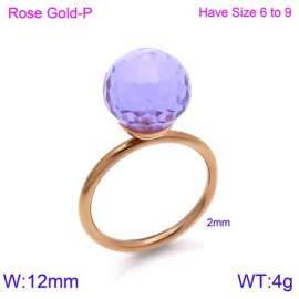 Stainless Steel Stone&Crystal Ring