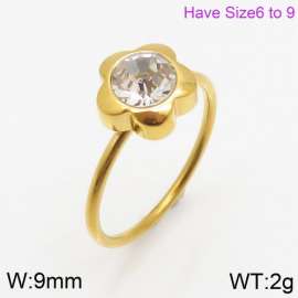 Stainless Steel Stone&Crystal Ring