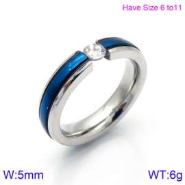 Stainless Steel Stone&Crystal Ring