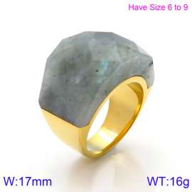 Stainless Steel Stone&Crystal Ring