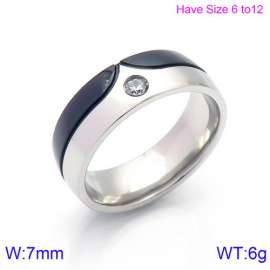 Stainless Steel Stone&Crystal Ring