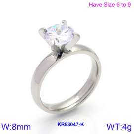Stainless Steel Stone&Crystal Ring