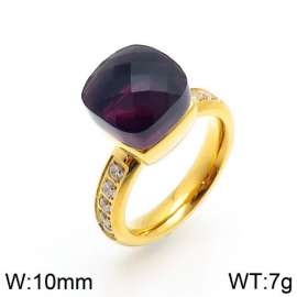 Stainless Steel Stone&Crystal Ring