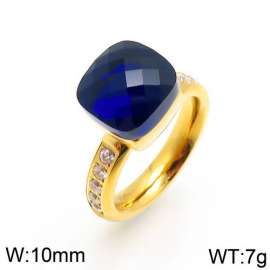 Stainless Steel Stone&Crystal Ring