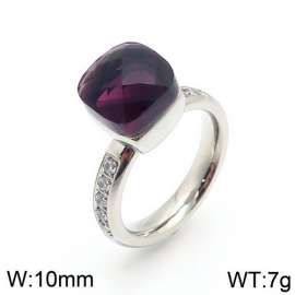 Stainless Steel Stone&Crystal Ring