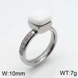 Stainless Steel Stone&Crystal Ring