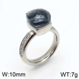 Stainless Steel Stone&Crystal Ring