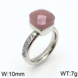 Stainless Steel Stone&Crystal Ring