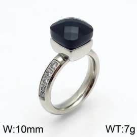 Stainless Steel Stone&Crystal Ring