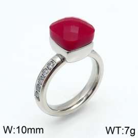 Stainless Steel Stone&Crystal Ring