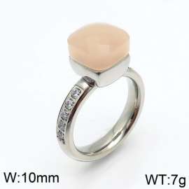 Stainless Steel Stone&Crystal Ring
