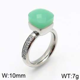 Stainless Steel Stone&Crystal Ring