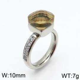 Stainless Steel Stone&Crystal Ring