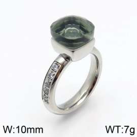 Stainless Steel Stone&Crystal Ring