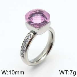 Stainless Steel Stone&Crystal Ring