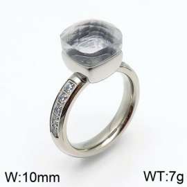 Stainless Steel Stone&Crystal Ring
