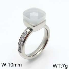Stainless Steel Stone&Crystal Ring