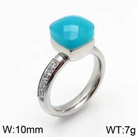 Stainless Steel Stone&Crystal Ring