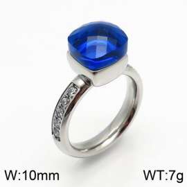 Stainless Steel Stone&Crystal Ring
