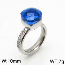 Stainless Steel Stone&Crystal Ring