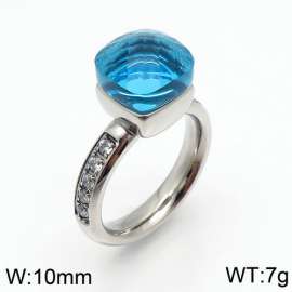 Stainless Steel Stone&Crystal Ring