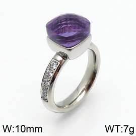 Stainless Steel Stone&Crystal Ring