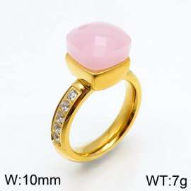Stainless Steel Stone&Crystal Ring