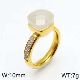 Stainless Steel Stone&Crystal Ring